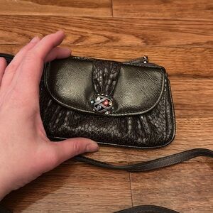 Brighton green Mini Crossbody Bag with removable strap - vintage style